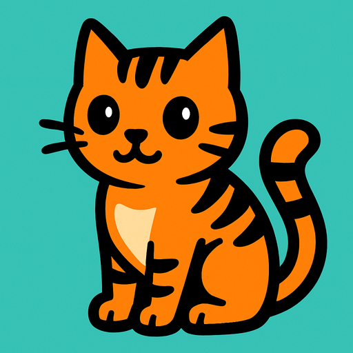 Cat.
In-Game asset.  2d.  High contrast.  No shadows