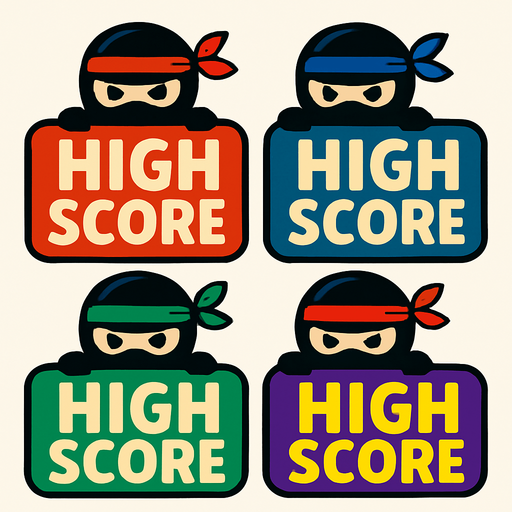 Pack of different ninja High score buttons
In-Game asset.  2d.  High contrast.  No shadows
