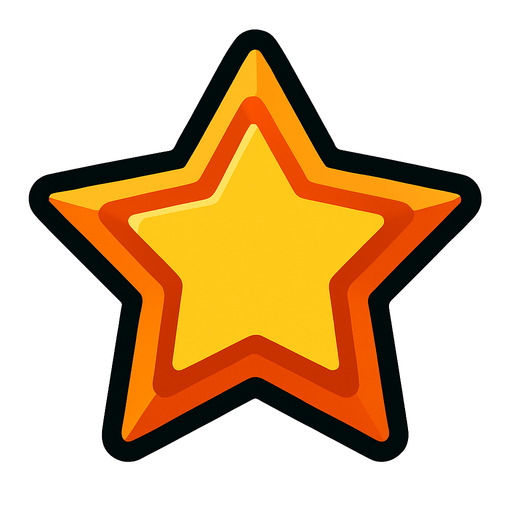 star, remove background.
In-Game asset.  2d.  High contrast.  No shadows