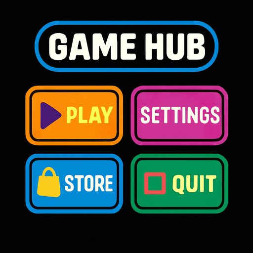 Game hub with a black background.
In-Game asset.  2d.  High contrast.  No shadows