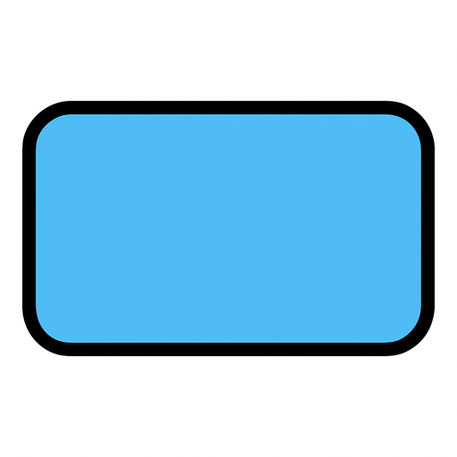 A sign with oval corners. Light blue.
In-Game asset.  2d.  High contrast.  No shadows