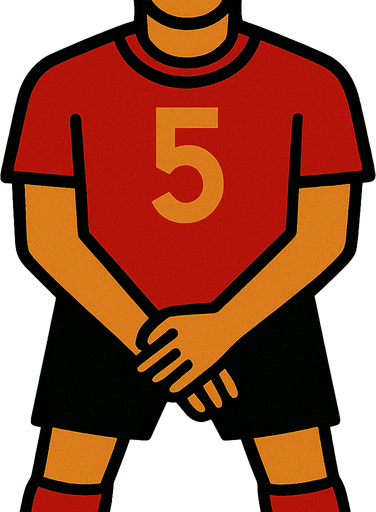 with a red jersey