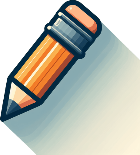 Pencil.
Single Game Texture.  In-Game asset.  2d.  Blank background.  High contrast.  No shadows