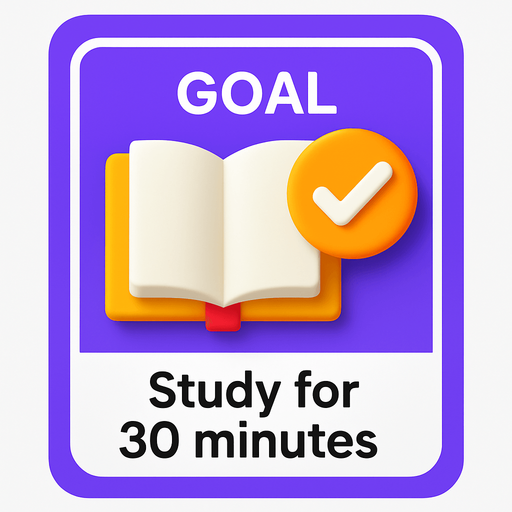 Create a goal box of a learning app .like regain app.
In-Game asset.  2d.  High contrast.  No shadows. 3d based on study