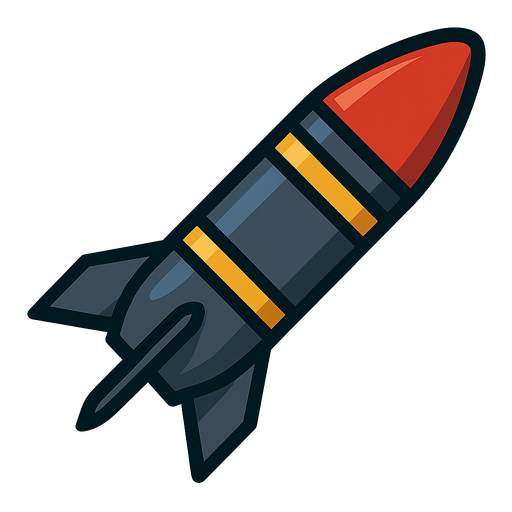 A missile.
In-Game asset.  2d.  High contrast.  No shadows