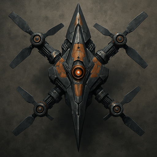 battle drone spear tip top view.
