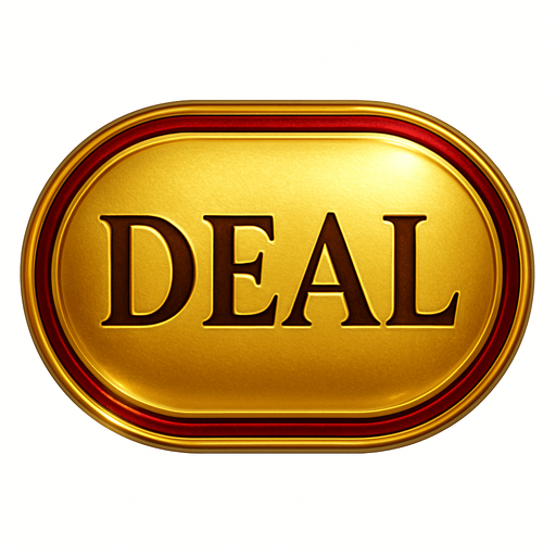 Crea un asset visual para el botón 'DEAL' (Repartir) para la mesa de Blackjack de lujo.

Objetivo: Un botón claro y elegante que inicie la ronda de Blackjack, coherente con la opulencia del casino.

Diseño:

Forma: Puede ser un óvalo o un rectángulo con bordes suaves, que sea prominente y fácil de pulsar.

Texto Central: La palabra 'DEAL' (o 'REPARTIR') en mayúsculas, con una tipografía audaz, limpia y elegante de casino.

Color: Base en un color dorado brillante o metálico, que simule oro pulido. Puede tener un borde o un acento en rojo rubí o verde esmeralda para complementar la paleta del casino.

Efectos (si Upit lo permite):

Sutil efecto de relieve o biselado para darle profundidad.

Un ligero brillo o resplandor que sugiera energía y anticipación.

Textura que simule metal pulido o un material lujoso.

Fondo: El asset debe ser independiente con fondo transparente, listo para ser superpuesto en la interfaz de la mesa de Blackjack..
In-Game asset.  2d.  High contrast.  No shadows