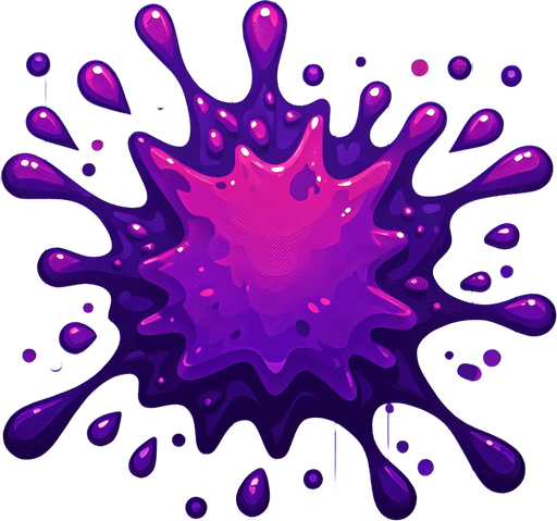 purple damage splash.
Single Game Texture. In-Game asset. 2d. Blank background. High contrast. No shadows.