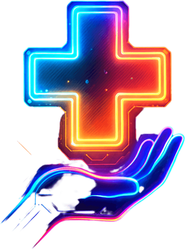 Ability icon 'healing' . cyberpunk. abstract. Futuer. different colors. HD colors