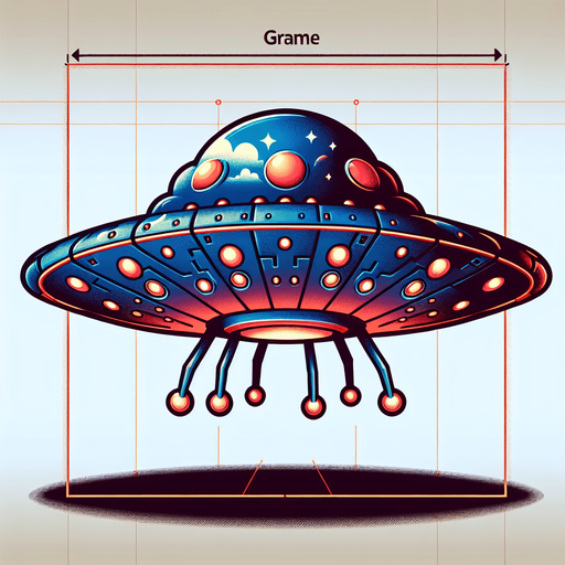 A UFO.
Single Game Texture. In-Game asset. 2d. Blank background. High contrast. No shadows.