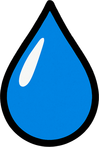 One drop of rain.
In-Game asset.  2d.  High contrast.  No shadows