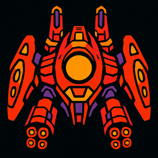 boss enimey space ship.
In-Game asset.  2d.  High contrast.  No shadows