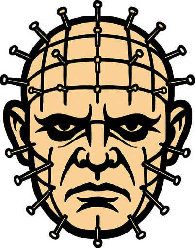 pinhead face.
In-Game asset.  2d.  High contrast.  No shadows