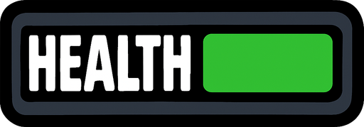 barra de salud de color verde.
In-Game asset.  2d.  High contrast.  No shadows