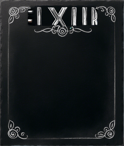 Word "ELIXIR" in chalk close to the top