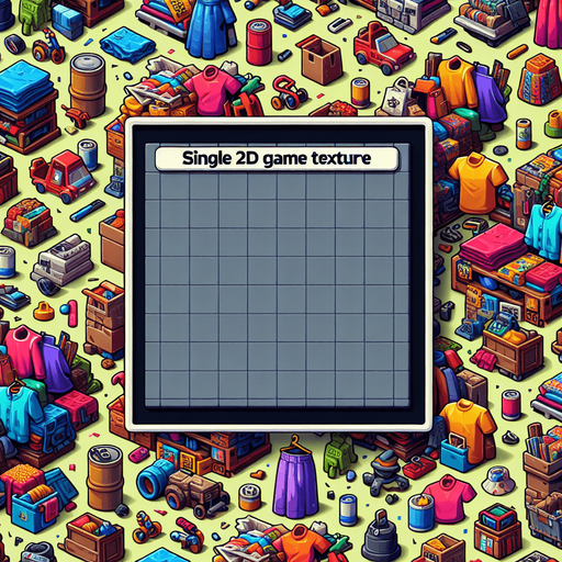 colourful thrift shop background.
Single Game Texture.  In-Game asset.  2d.  Blank background.  High contrast.  No shadows
