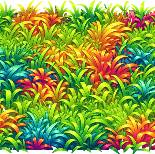 Grass.
Single Game Texture.  In-Game asset.  2d.  Blank background.  High contrast.  No shadows