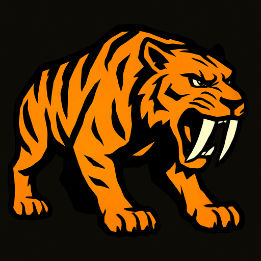 Sabertooth tiger.
In-Game asset.  2d.  High contrast.  No shadows