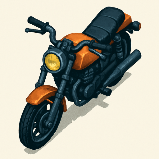 Gta2 moto
Single Game Texture. In-Game asset. 2d. Blank background. High contrast. No shadows be diagonal