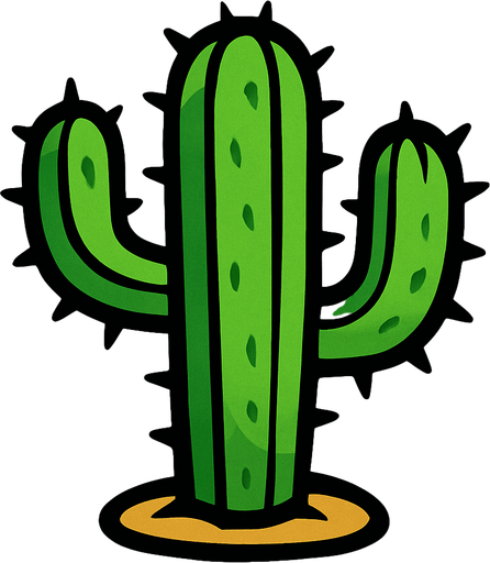 cactus.
In-Game asset.  2d.  High contrast.  No shadows
