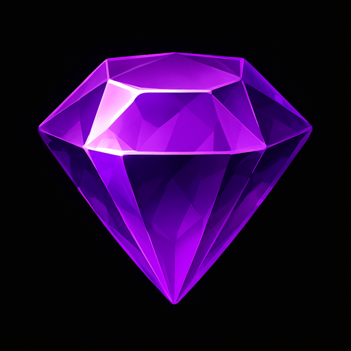 purple gem realistic.
In-Game asset.  2d.  High contrast.  No shadows
