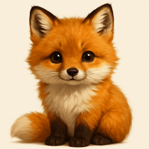 Make a realistic fox that is sooooo cute.
In-Game asset.  2d.  High contrast.  No shadows. Realistic