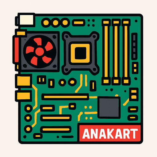 ANAKART Bilgisayar Parçası.
In-Game asset.  2d.  High contrast.  No shadows