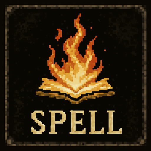 Spell icon Dark souls style 2d pixel art.
In-Game asset.  2d.  High contrast.  No shadows