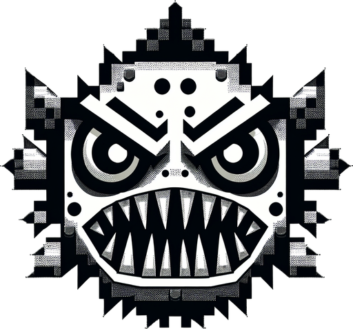 kötü balık.
Single Game Texture.  In-Game asset.  2d.  Blank background.  High contrast.  No shadows