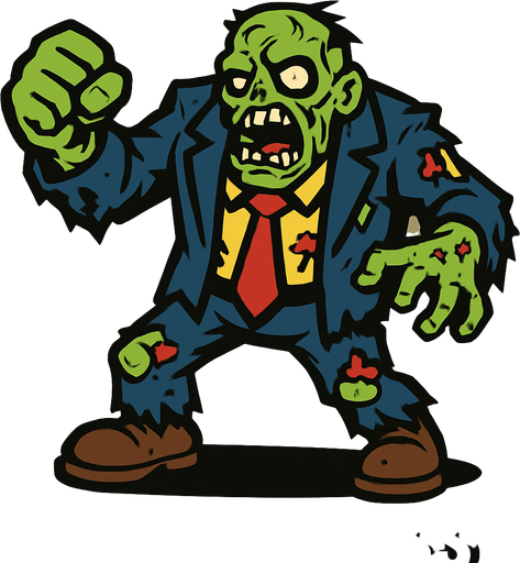 Zombie boss.
In-Game asset.  2d.  High contrast.  No shadows