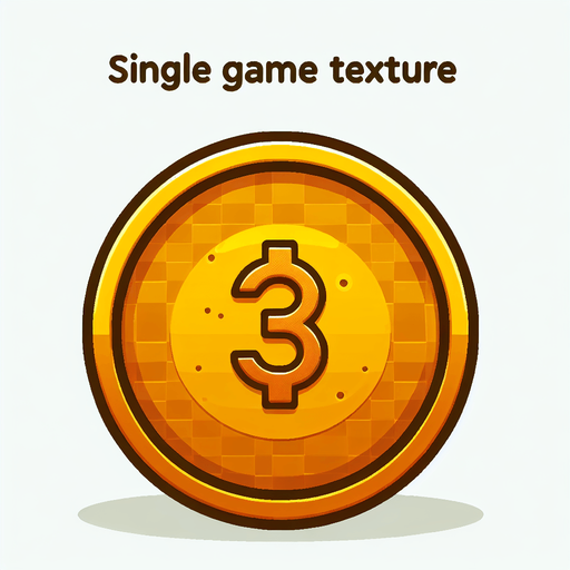 Coin.
Single Game Texture. In-Game asset. 2d. Blank background. High contrast. No shadows.