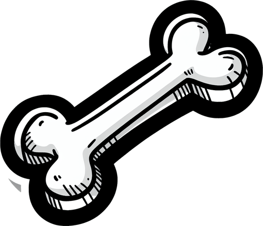 bone. clipart. cartoon. Blank background. High contrast. No shadows..