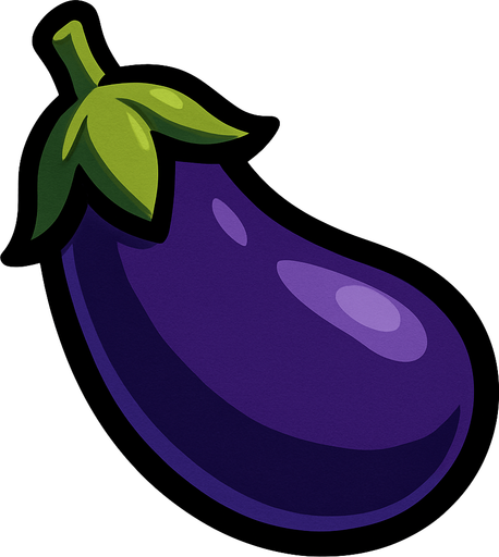 eggplant.
In-Game asset.  2d.  High contrast.  No shadows