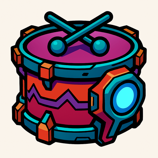 Tambor evolucionado.
In-Game asset.  2d.  High contrast.  No shadows