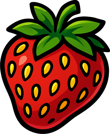 strawberry.
In-Game asset.  2d.  High contrast.  No shadows