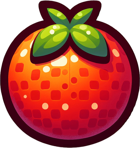 Fruit.
Single Game Texture.  In-Game asset.  2d.  Blank background.  High contrast.  No shadows