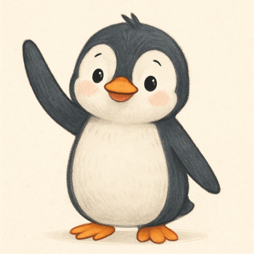 bir penguen çizmeni istiyorum bir eli havada olsun eli biraz uzun olsun çok tatlı bir penguen olsun