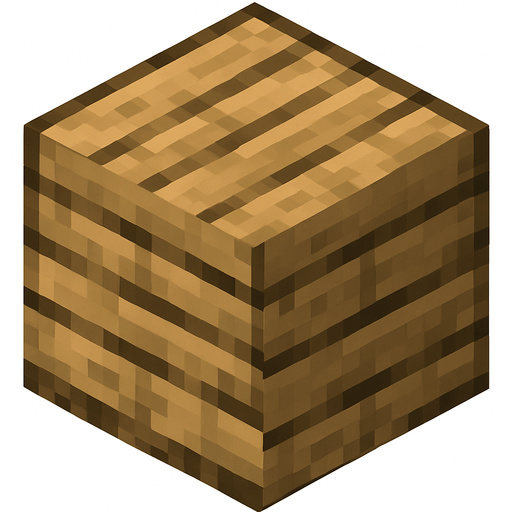 minecraft tahta blok.
In-Game asset.  High contrast.  No shadows