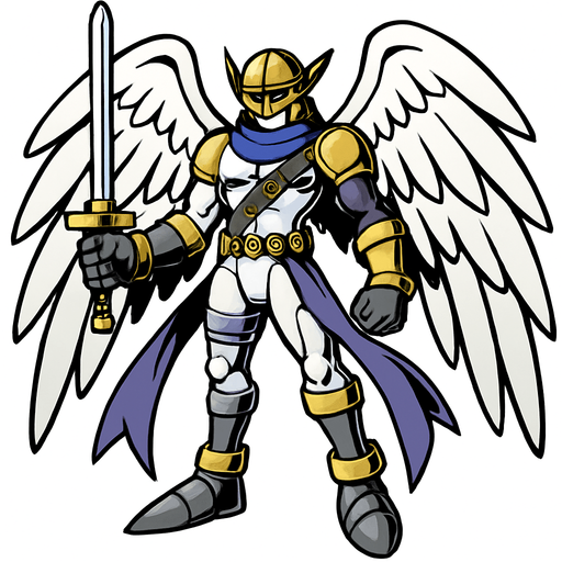 Magnaangemon.
In-Game asset.  2d.  High contrast.  No shadows