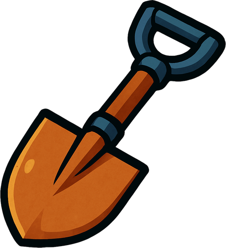 shovel.
In-Game asset.  2d.  High contrast.  No shadows