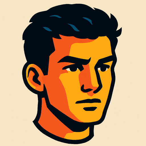 A young man's head.
In-Game asset.  2d.  High contrast.  No shadows
