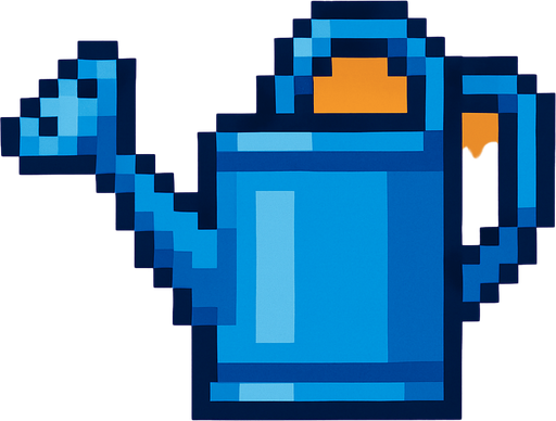regadera de pixeles.
In-Game asset.  2d.  High contrast.  No shadows