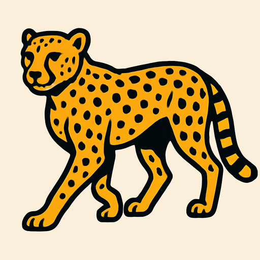 Cheetah.
In-Game asset.  2d.  High contrast.  No shadows