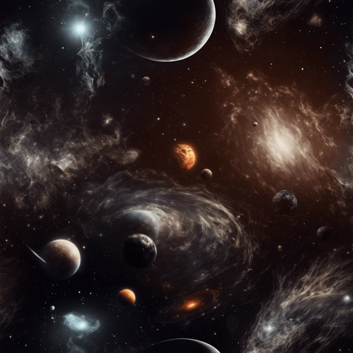 Pitch-dark realistic outer space