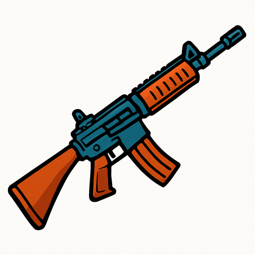 Rifle.
In-Game asset.  2d.  High contrast.  No shadows