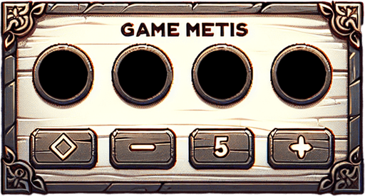 A game menu bar that has five slots with transparent background..
Single Game Texture. In-Game asset. 2d. Blank background. High contrast. No shadows.