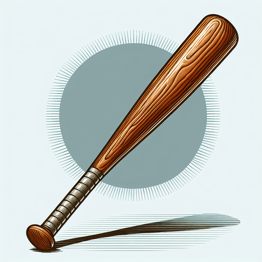 a baseball bat.
Single Game Texture.  In-Game asset.  2d.  Blank background.  High contrast.  No shadows