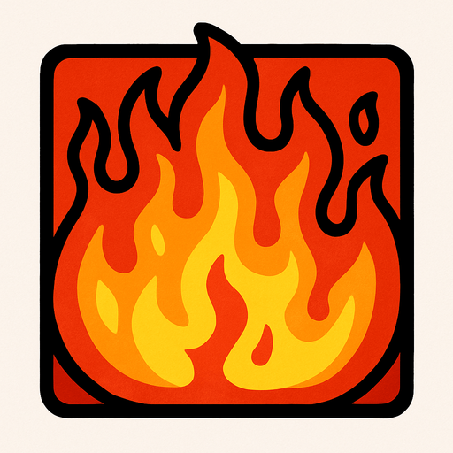 fire block background.
In-Game asset.  2d.  High contrast.  No shadows. cartoon. draw