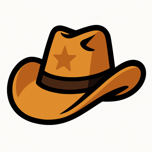Cowboy hat.
In-Game asset.  2d.  High contrast.  No shadows