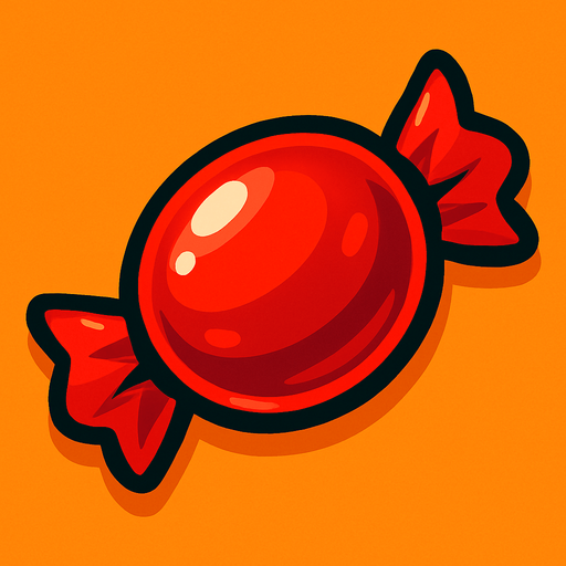 Kırmızı şeker.
In-Game asset.  2d.  High contrast.  No shadows